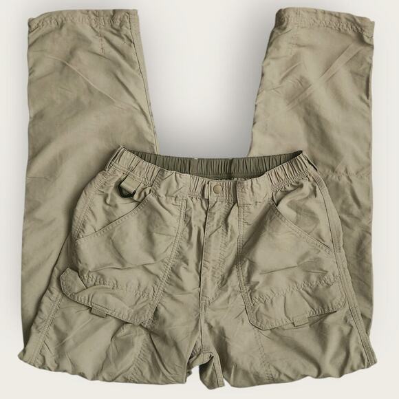 L.L. Bean Convertible Pants Men's Sz 32 Taupe Elastic Waist Zip Ankle Hiking - Picture 2 of 5